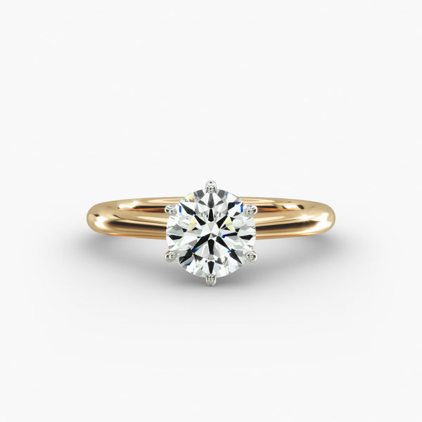 Rich Petite Six-Prong Lab Grown Diamond Solitaire Engagement Ring