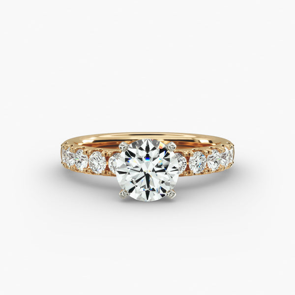 Impactful Riviera Pave Lab Grown Diamond Engagement Ring