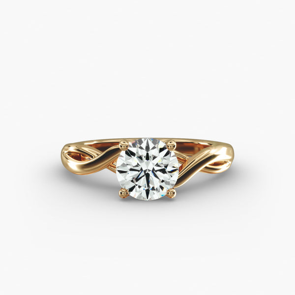 Edgy Twist Solitaire Plus Lab Grown Diamond Engagement Ring