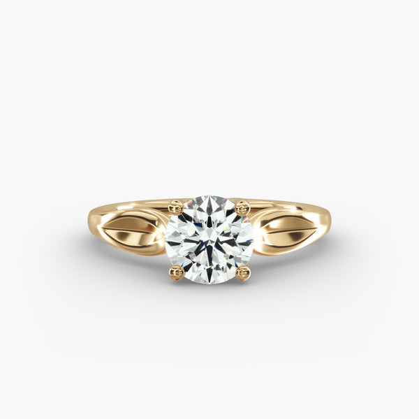 Lavish Leaf Lab Grown Diamond Solitaire Engagement Ring